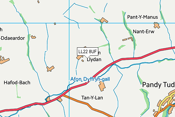 LL22 8UF map - OS VectorMap District (Ordnance Survey) LL22 8UF map - OS VectorMap District (Ordnance Survey)