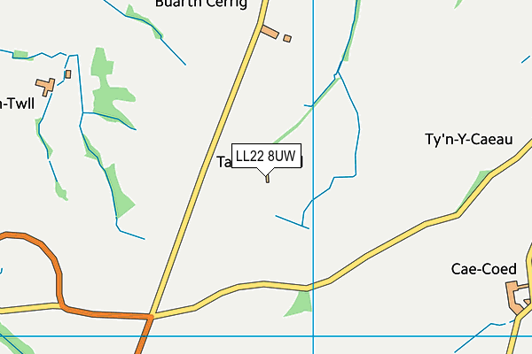 LL22 8UW map - OS VectorMap District (Ordnance Survey) LL22 8UW map - OS VectorMap District (Ordnance Survey)