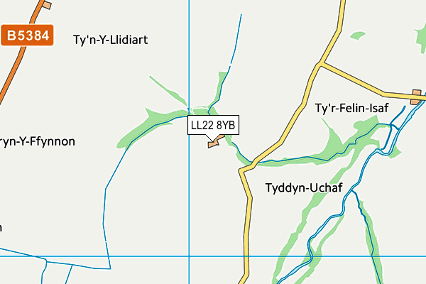 LL22 8YB map - OS VectorMap District (Ordnance Survey) LL22 8YB map - OS VectorMap District (Ordnance Survey)