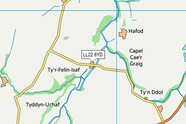 LL22 8YD map - OS VectorMap District (Ordnance Survey) LL22 8YD map - OS VectorMap District (Ordnance Survey)
