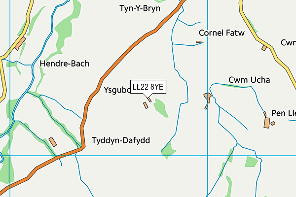 LL22 8YE map - OS VectorMap District (Ordnance Survey) LL22 8YE map - OS VectorMap District (Ordnance Survey)