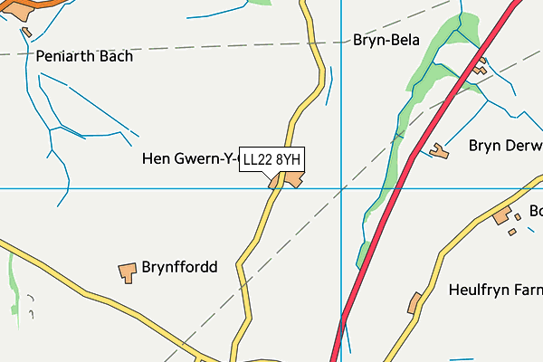 LL22 8YH map - OS VectorMap District (Ordnance Survey) LL22 8YH map - OS VectorMap District (Ordnance Survey)