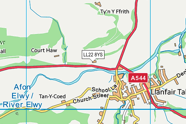 LL22 8YS map - OS VectorMap District (Ordnance Survey) LL22 8YS map - OS VectorMap District (Ordnance Survey)