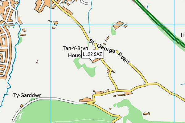 LL22 9AZ map - OS VectorMap District (Ordnance Survey) LL22 9AZ map - OS VectorMap District (Ordnance Survey)