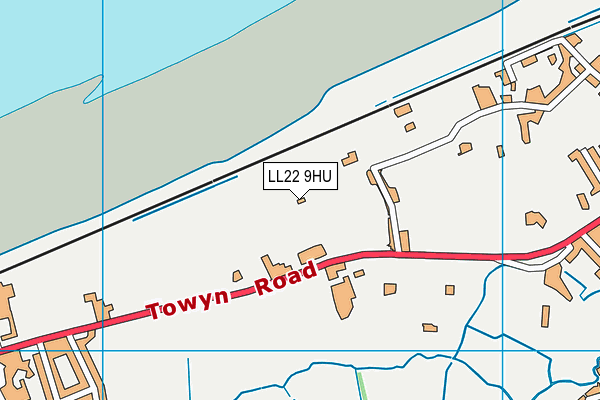 LL22 9HU map - OS VectorMap District (Ordnance Survey) LL22 9HU map - OS VectorMap District (Ordnance Survey)
