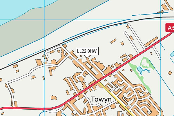 LL22 9HW map - OS VectorMap District (Ordnance Survey) LL22 9HW map - OS VectorMap District (Ordnance Survey)