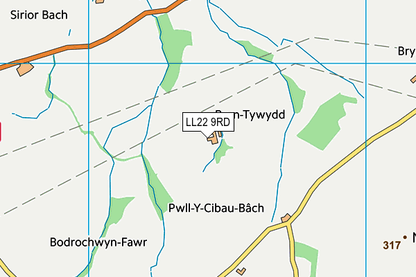 LL22 9RD map - OS VectorMap District (Ordnance Survey) LL22 9RD map - OS VectorMap District (Ordnance Survey)