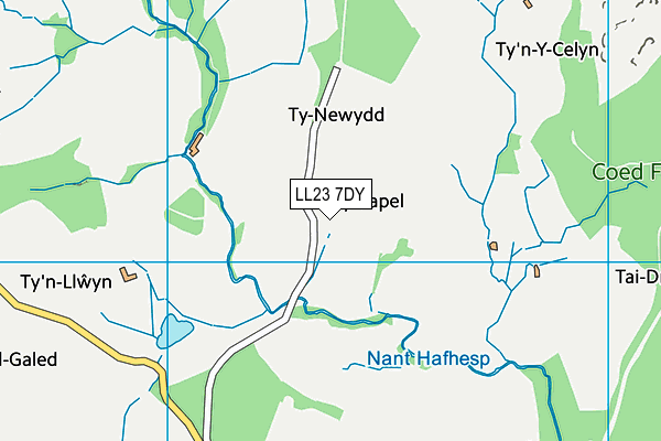 LL23 7DY map - OS VectorMap District (Ordnance Survey) LL23 7DY map - OS VectorMap District (Ordnance Survey)