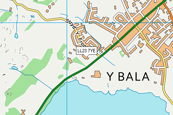 LL23 7YE map - OS VectorMap District (Ordnance Survey) LL23 7YE map - OS VectorMap District (Ordnance Survey)