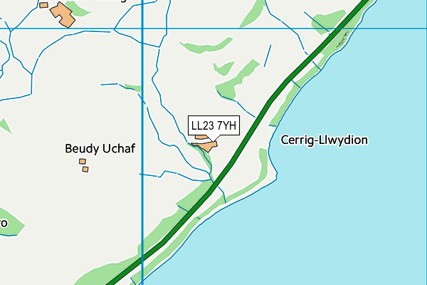 LL23 7YH map - OS VectorMap District (Ordnance Survey) LL23 7YH map - OS VectorMap District (Ordnance Survey)