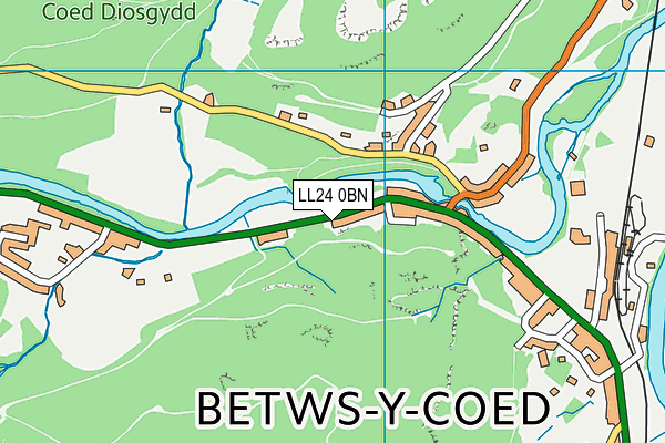 LL24 0BN map - OS VectorMap District (Ordnance Survey)