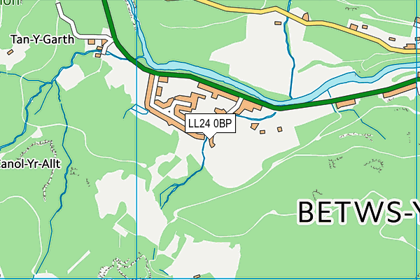 LL24 0BP map - OS VectorMap District (Ordnance Survey) LL24 0BP map - OS VectorMap District (Ordnance Survey)