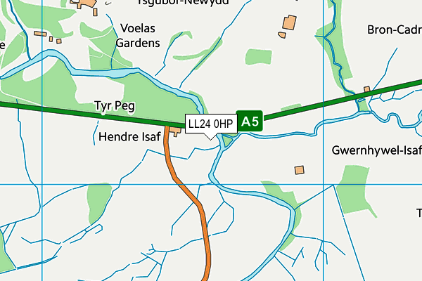 LL24 0HP map - OS VectorMap District (Ordnance Survey) LL24 0HP map - OS VectorMap District (Ordnance Survey)