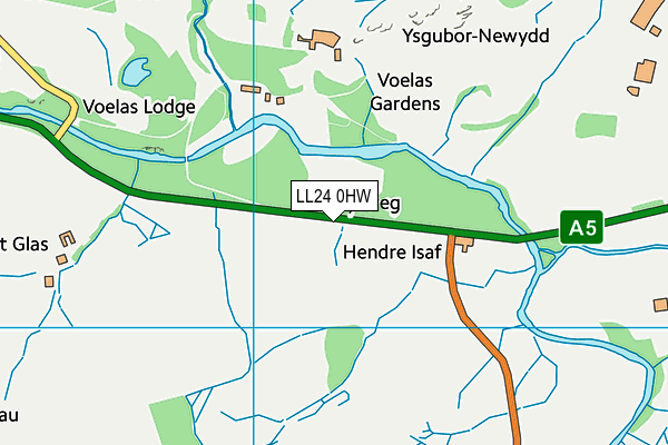 LL24 0HW map - OS VectorMap District (Ordnance Survey) LL24 0HW map - OS VectorMap District (Ordnance Survey)