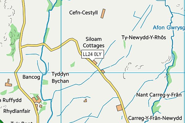 LL24 0LY map - OS VectorMap District (Ordnance Survey) LL24 0LY map - OS VectorMap District (Ordnance Survey)