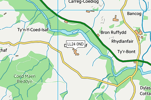 LL24 0ND map - OS VectorMap District (Ordnance Survey) LL24 0ND map - OS VectorMap District (Ordnance Survey)