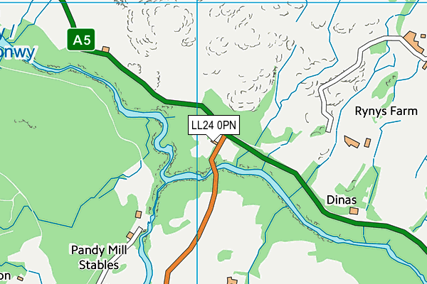 LL24 0PN map - OS VectorMap District (Ordnance Survey) LL24 0PN map - OS VectorMap District (Ordnance Survey)