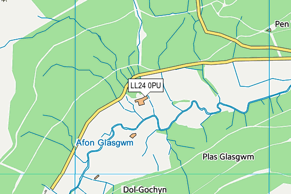LL24 0PU map - OS VectorMap District (Ordnance Survey) LL24 0PU map - OS VectorMap District (Ordnance Survey)