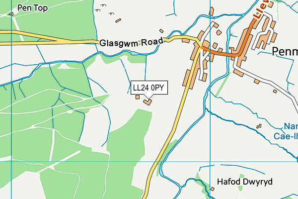 LL24 0PY map - OS VectorMap District (Ordnance Survey) LL24 0PY map - OS VectorMap District (Ordnance Survey)