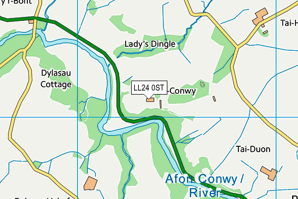 LL24 0ST map - OS VectorMap District (Ordnance Survey) LL24 0ST map - OS VectorMap District (Ordnance Survey)