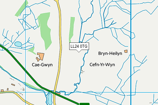 LL24 0TG map - OS VectorMap District (Ordnance Survey)