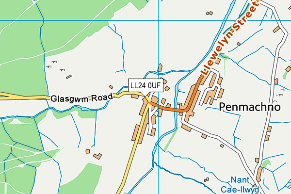 LL24 0UF map - OS VectorMap District (Ordnance Survey) LL24 0UF map - OS VectorMap District (Ordnance Survey)