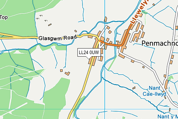 LL24 0UW map - OS VectorMap District (Ordnance Survey) LL24 0UW map - OS VectorMap District (Ordnance Survey)