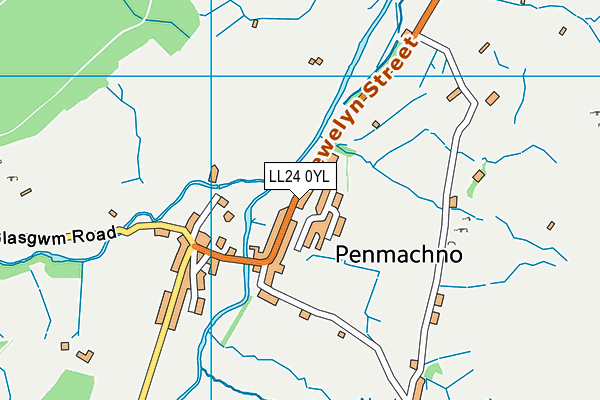 LL24 0YL map - OS VectorMap District (Ordnance Survey) LL24 0YL map - OS VectorMap District (Ordnance Survey)
