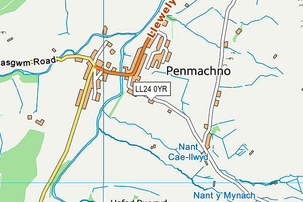 LL24 0YR map - OS VectorMap District (Ordnance Survey) LL24 0YR map - OS VectorMap District (Ordnance Survey)