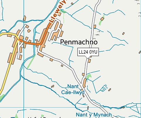 LL24 0YU map - OS VectorMap District (Ordnance Survey) LL24 0YU map - OS VectorMap District (Ordnance Survey)