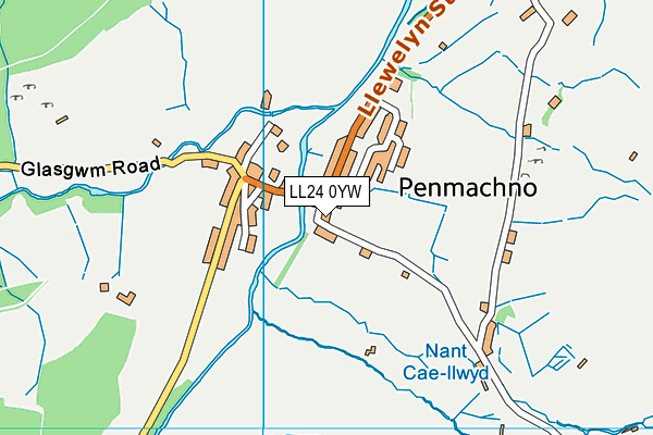 LL24 0YW map - OS VectorMap District (Ordnance Survey) LL24 0YW map - OS VectorMap District (Ordnance Survey)