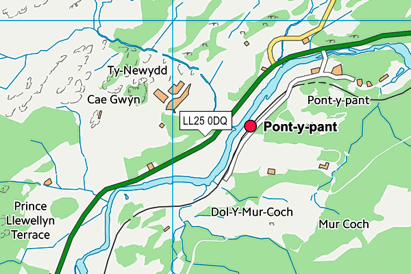 LL25 0DQ map - OS VectorMap District (Ordnance Survey) LL25 0DQ map - OS VectorMap District (Ordnance Survey)