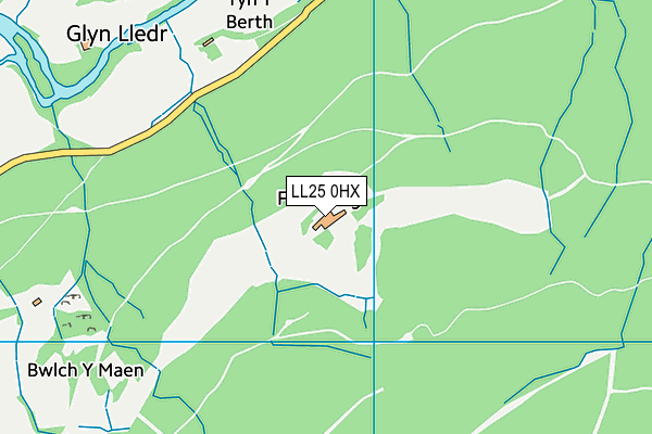 LL25 0HX map - OS VectorMap District (Ordnance Survey) LL25 0HX map - OS VectorMap District (Ordnance Survey)