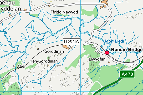 LL25 0JG map - OS VectorMap District (Ordnance Survey) LL25 0JG map - OS VectorMap District (Ordnance Survey)
