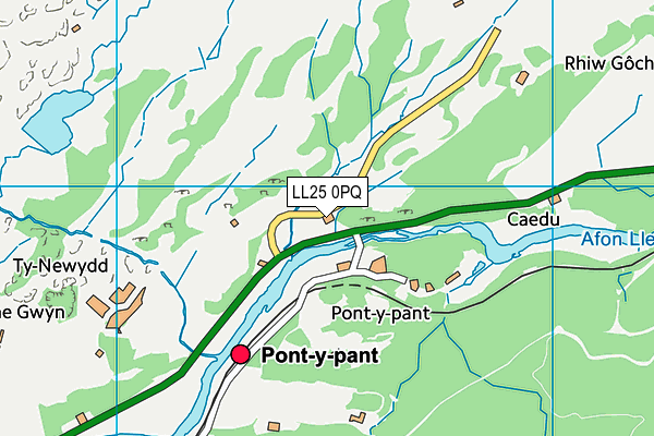 LL25 0PQ map - OS VectorMap District (Ordnance Survey) LL25 0PQ map - OS VectorMap District (Ordnance Survey)