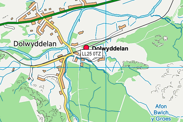 LL25 0TZ map - OS VectorMap District (Ordnance Survey) LL25 0TZ map - OS VectorMap District (Ordnance Survey)