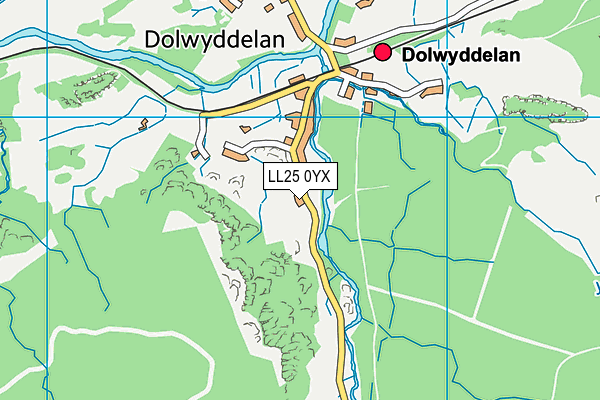 LL25 0YX map - OS VectorMap District (Ordnance Survey) LL25 0YX map - OS VectorMap District (Ordnance Survey)