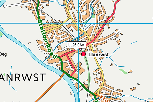 LL26 0AA map - OS VectorMap District (Ordnance Survey) LL26 0AA map - OS VectorMap District (Ordnance Survey)
