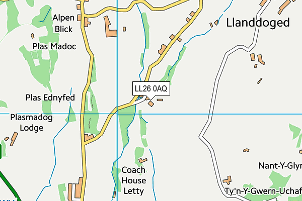 LL26 0AQ map - OS VectorMap District (Ordnance Survey) LL26 0AQ map - OS VectorMap District (Ordnance Survey)