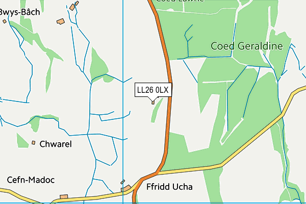 LL26 0LX map - OS VectorMap District (Ordnance Survey) LL26 0LX map - OS VectorMap District (Ordnance Survey)