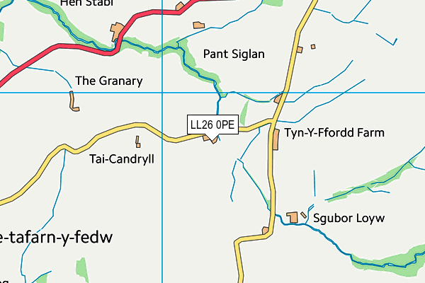LL26 0PE map - OS VectorMap District (Ordnance Survey) LL26 0PE map - OS VectorMap District (Ordnance Survey)