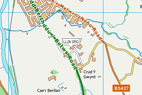 LL26 0PQ map - OS VectorMap District (Ordnance Survey) LL26 0PQ map - OS VectorMap District (Ordnance Survey)