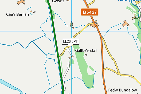 LL26 0PT map - OS VectorMap District (Ordnance Survey) LL26 0PT map - OS VectorMap District (Ordnance Survey)