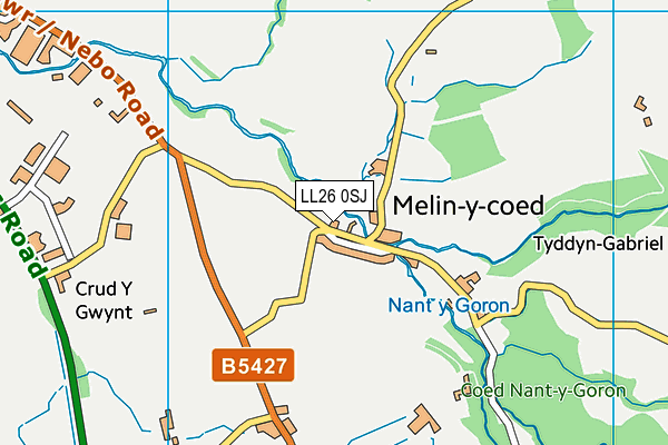 LL26 0SJ map - OS VectorMap District (Ordnance Survey) LL26 0SJ map - OS VectorMap District (Ordnance Survey)