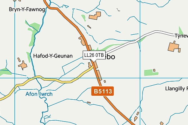 LL26 0TB map - OS VectorMap District (Ordnance Survey) LL26 0TB map - OS VectorMap District (Ordnance Survey)
