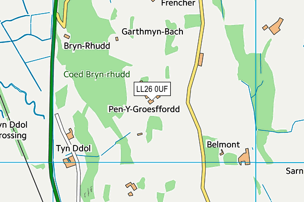 LL26 0UF map - OS VectorMap District (Ordnance Survey) LL26 0UF map - OS VectorMap District (Ordnance Survey)