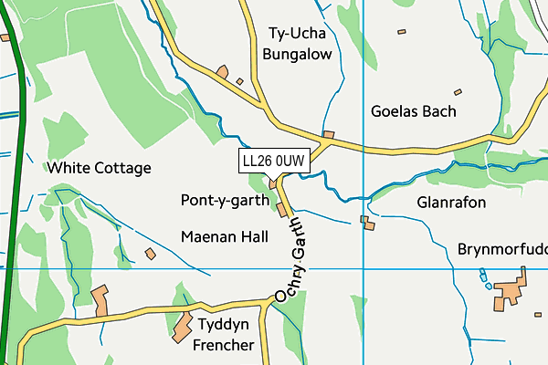LL26 0UW map - OS VectorMap District (Ordnance Survey) LL26 0UW map - OS VectorMap District (Ordnance Survey)