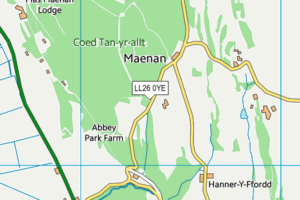 LL26 0YE map - OS VectorMap District (Ordnance Survey) LL26 0YE map - OS VectorMap District (Ordnance Survey)