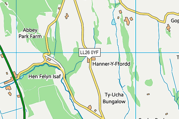 LL26 0YF map - OS VectorMap District (Ordnance Survey) LL26 0YF map - OS VectorMap District (Ordnance Survey)