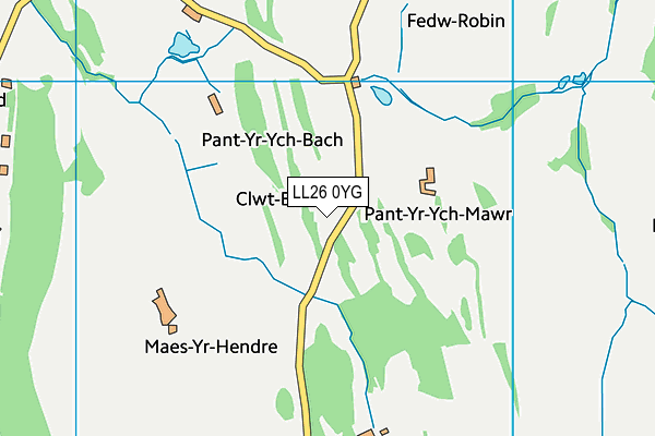 LL26 0YG map - OS VectorMap District (Ordnance Survey)